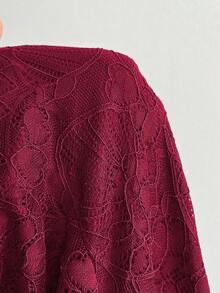 Elenzga Große Größen Elegantes romantisches Weihnachts-Partykleid in Rot für Damen, Spitzen-Patchwork Off-Shoulder Kurzarm Taille Raffung Chiffon fließendes Maxikleid, Frühling/Herbst