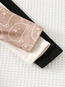 Cozy Pixies 3 Stück/Set Baby Cartoon Tier Muster Weich Strick Rundhals Langarm Bodysuit