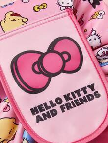 HELLO KITTY AND FRIENDS | SHEIN 可愛的卡通和字母印花粉紅色束口化妝包 - 淺粉色 - 查看 5