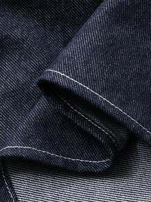 FRIFUL 女士休闲水洗灯笼袖衬衫通勤长袖上衣 - 藍色 - 查看 3