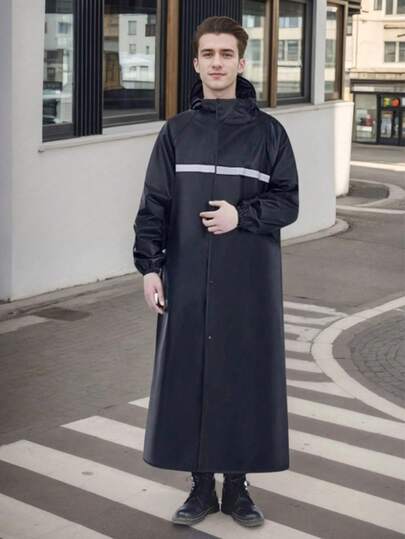 SHEIN Capa de chuva de alta qualidade, capa de chuva da moda, capa de chuva espessa, capa de chuva de corpo inteiro, capa de chuva à prova d'água e à prova de vento para homens, capa de chuva multifuncionais, capas de chuva para atividades ao ar livre, roupa de chuva para ciclismo, viagem, escalada, capa de chuva à prova d'água, tamanho grande, capa de chuva preta para adultos, capa de chuva da moda para viagens, capa de chuva espessa para áreas externas, capa de chuva