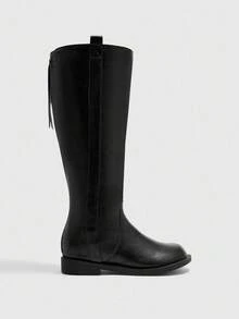 CUCCOO BIZCHIC 女士时尚白色可爱珍珠平底踝靴 - 黑色 - 查看 2