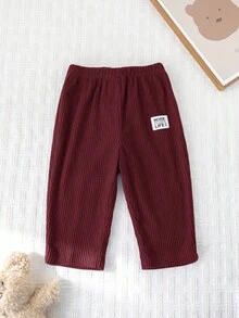 Cozy Pixies Pantaloni casual per bambino in velluto a coste di colore unito con vita elastica