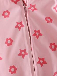 Cozy Pixies Áo khoác cardigan dài tay họa tiết trái tim đa năng cho bé gái mùa thu/đông - Hồng - Xem 3