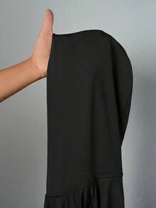 Slaydiva Áo chui đầu phối màu thu đông, áo khoác thể thao dài tay thường ngày dành cho nữ - màu đen - Xem 7