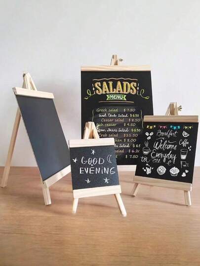1pc 16*29/21*36/26*48cm Wooden Easel Chalkboard For Home Office, Tea Shop, Restaurant, Creative Display Board, Bar, Supermarket Price Tag, Small Blackboard Frame And Easel, Perfect Gift For Christmas, New Year And Birthday Back To School, Back To School, Birthday Christmas Decor, Halloween Decor,Fall Decor,Christmas Decorations,Halloween Decor, Back To School,