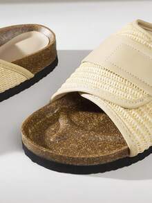 Solecia Zapatos de mujer con suela gruesa tipo mule, mocasines casuales para primavera y otoño - Caqui - Ver 5