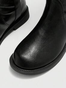 CUCCOO BIZCHIC 女士时尚白色可爱珍珠平底踝靴 - 黑色 - 查看 7