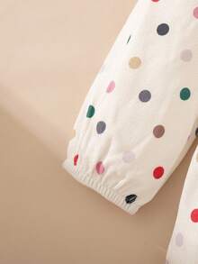 Souflis Souflis Váy chấm bi màu be nhạt kiểu Pháp dễ thương cho bé gái Váy chấm bi Quần áo Váy mùa xuân cho trẻ sơ sinh Quần áo bé gái Váy mùa xuân mùa thu Giáng sinh cho bé gái Mùa đông - Màu be - Xem 5