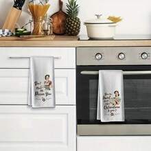 1/2/4pcs SetSuper Soft Microfiber Kitchen Towels, Fun Kitchen Towels, Highly Absorbent Dish Cloths, Perfect Gifts For New Homeowners And Housewarming Parties, Kitchen Dish Towels And Dish Cloths, Exquisite Retro Creative Cartoon Design - Multicolor - View 11