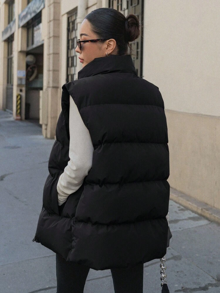 Padded Vest-Style Women's Padded Coat, Autumn/Winter Jacket Vest