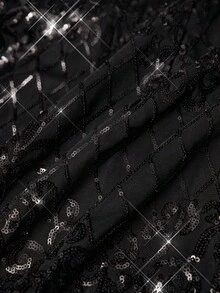 Vintamour Váy dự tiệc cỡ lớn cho nữ, Váy dự tiệc, Váy sang trọng, thanh lịch và trang trọng, Quần áo dự tiệc cổ điển cho nữ, Váy dự tiệc cổ điển và thanh lịch cho nữ, Váy chắp vá chất liệu hỗn hợp phù hợp cho mùa thu và mùa đông, Váy dài tay cổ thuyền, Váy nhung, Cổ ren vàng, Váy Gatsby, Váy tay, Váy dạ hội cocktail tuyệt đẹp - màu đen - Xem 7