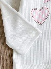 SHEIN Baby Mädchen Säugling Kleinkind Neugeborene 0-3 Jahre süßer Bär & Schleife Muster Langarm-Top + orange karierte weite Hose 2-teiliges Outfit Set, Herbst