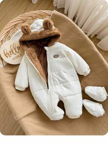 Newborn Baby Girl Cute Versatile Warm Hooded Padded Coat, Autumn/Winter Fall