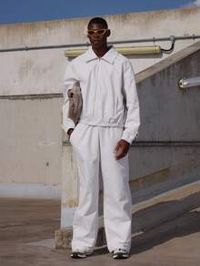 Musero Wide Leg Basics Premium Trousers Elasticated Waistband Pants Fall/SPRING SUMMER - Apricot - View 1