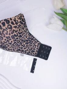 SHEIN 1pc Leopard Print Adjustable Underwire Bra - Multicolor - View 7