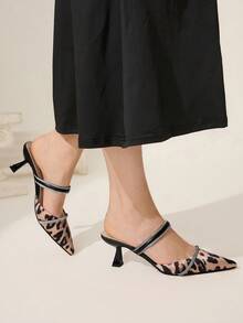 CUCCOO CHICEST Giày cao gót mũi nhọn họa tiết da báo đính đá thời trang thanh lịch gợi cảm thoải mái bằng da báo màu nâu cho nữ, thích hợp cho tiệc trà chiều, hẹn hò, tiệc thời trang, trang phục thanh lịch, dịp trang trọng, quán bar, hộp đêm, Halloween, Giáng sinh, lễ tạ ơn, năm mới - màu nâu - Xem 4