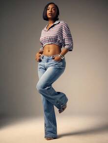 Denimoi 直筒踝开衩纽扣细节牛仔裤 - 淺色水洗藍 - 查看 3