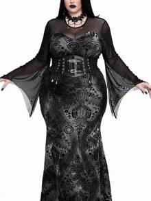 Whyspr Váy Halloween phong cách Goth Punk cỡ lớn - màu đen - Xem 9