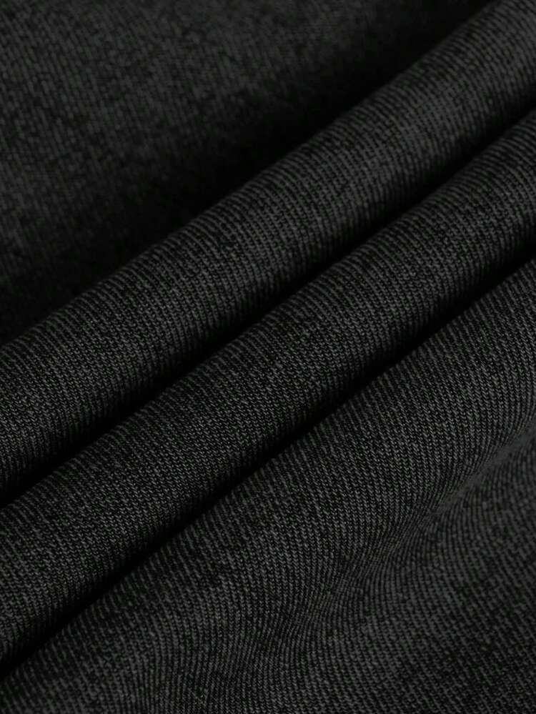 SHEIN Girlism Jeans à jambes larges de couleur unie, taille élastique, polyvalents et décontractés pour adolescentes et jeunes filles - Noir - Voir 4