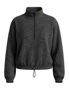 DKNY Women's Zip Up Sweatshirt Grey - Grey - View 4