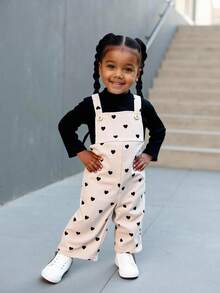 Set 2 buc. pantaloni sport pentru bebeluși, casual, confortabili, versatili, drăguți, cu buline, cu bretele, reglabili, + top cu mânecă lungă, lejer, cu guler înalt, căptușit termic, gros și călduros, pentru iarnă și toamnă - Multicolor - Vizualizare 4