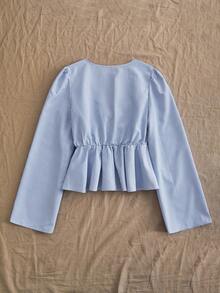 Soleia 女士休闲度假系带长袖衬衫，适合夏季