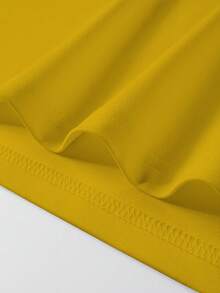 Calvornis Stylish Men's Yellow Short Sleeve Polo With Contrast Stripe Detail On Collar Casual Fabric Top Golf Shirt For Men Men Clothes Yellow