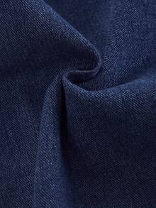 SHEIN MOD Women's Casual Versatile Washed Denim Dress - Dark Wash - View 6