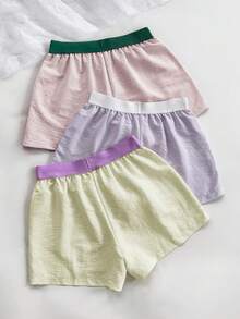Lowkey Lull 3pcs Women's Colorblock Lounge Shorts Sleep Shorts Set - Multicolor - View 2