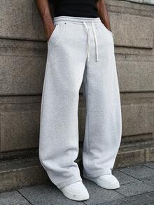 Manfinity Hypemode Men's Loose Fit Casual Sweatpants, Versatile Street Style Joggers Suitable For Streetwear, Casual Daily Wear, Weekend Outings, Music Festivals, Social Gatherings And More. This Pant Is An Essential Versatile Piece In A Man's Wardrobe, Making It A Great Gift For Boyfriends Or Husbands. Oversized Sweatpants  Sweats Sweatpants Wide For Men Pro Club Sweat Pants Grey Baggy Sweatpants