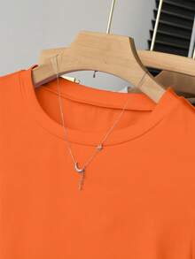 INAWLY 2 Stücke/Set Damen Lässig Taillierte T-Shirts, leuchtende Farben, vielseitig kombinierbare Outfits für den Sommer - Verschiedenfarbig - Übersicht 4