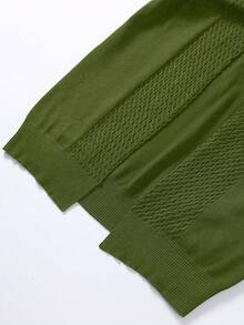 Manfinity Homme Áo khoác cardigan dài tay đa năng, màu trơn, thường ngày cho nam, thu đông - xanh quân đội - Xem 4