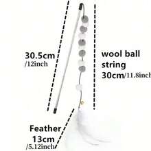Giocattoli per gatti, palline di lana, giocattoli interattivi con fettuccia, bastoncini, palline di peluche colorate con campanellino, accessori per animali domestici