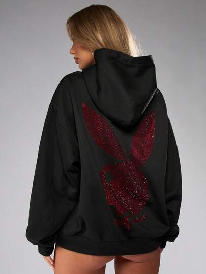open lace back dress PLAYBOY Women's Amazon Exclusive Super Plush Oversized Sherpa Cozy Hoodie  Or Onesie Sizes S/M & L/XL, Cozy Hoodie main image 0