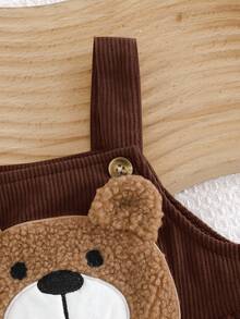 Cozy Pixies Tutina con bavaglino da neonato maschio con motivo a orsetto cartoni animati, versatile e comoda, adatta per primavera e autunno