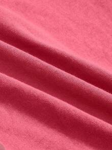 DAZY Camiseta Sólida Con Cuello Redondo - Color caoba - Ver 3