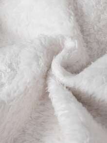 SHEIN Playful Pals 女宝宝幼儿0-3岁秋冬百搭日常保暖内衬可爱樱桃图案连帽夹克 - 黑色 - 查看 5