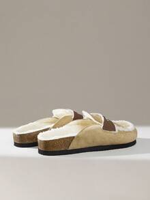 Solecia Women's Thick Sole Slip-On Mule Shoes, Closed Toe, Autumn/Spring - Khaki - View 4