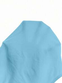 EMERY ROSE Women's Solid Color V-Neck Short Sleeve T-Shirt, Simple And Fashionable Suitable For Summer - Blue - View 7