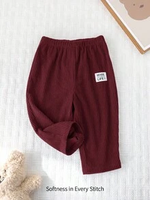 Cozy Pixies Pantaloni casual per bambino in velluto a coste di colore unito con vita elastica