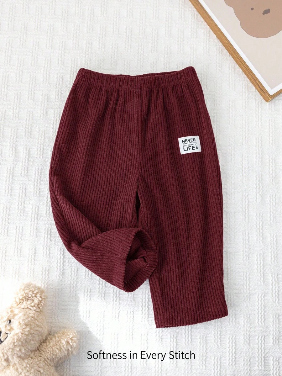 Cozy Pixies Pantaloni casual per bambino in velluto a coste di colore unito con vita elastica