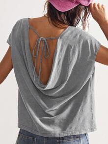 Bohemela Camiseta gráfica de estilo boho country casual y holgada para mujer, de verano - Gris - Ver 4