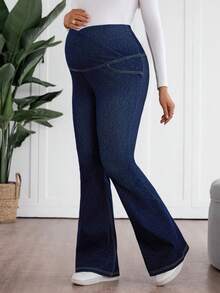 SHEIN Maternity Solid Color Casual Jeans,Stylish Commuter,Casual For Autumn/Winter,Casual Minimalist Basic , Suitable For Autumn/Winter , Suitable For Vacation, Party, Date, Gathering,Casual Versatile Suitable For Christmas, Halloween, Back To School, Vacation, Office Wear,High Waist Slimming High Stretch Skinny Fashionable Versatile Jeans, Christmas Denim,Christmas,New Year ,New Year Clothes