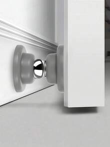 1/2 Peças Parador de Porta Magnético Forte, Parador de Porta Magnético para Parte Inferior da Porta, Parador de Porta Magnético, Fita Adesiva Dupla Face, Parador de Porta Decorativo Preto Fosco, Feito de Silicone para Redução de Ruído, Fácil Instalação Sem Furar - Multicolorido - Visão 3