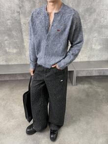 SWAVVY Manfinity Brand - New Men's Casual Front Button Cardigan, Autumn/Winter