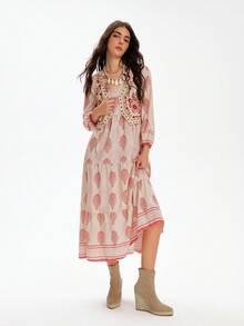 Styleloop Botas de tobillo con cuña versátiles y casuales para mujer - Albaricoque - Ver 3