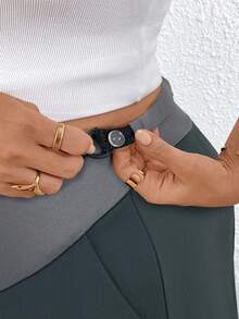 SHEIN Fashionable & Versatile Contrast Color Waistband Wide Leg Pants For Pregnant Women