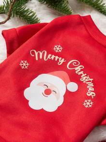 PETSIN 1 قطعة كلب/قطة عيد الميلاد عالمي بطبعة سانتا كلوز والثلج والرسائل الجميلة، بطانية قطيفة حمراء دافئة ومريحة للكلاب في عيد الميلاد