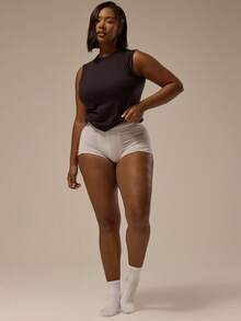 MUSERA Áo tank top dáng dài không tay cổ tròn ôm sát, thanh lịch, cơ bản, gợi cảm, màu kẹo bơ cứng, phù hợp cho các dịp lễ hội, tiệc tùng, mùa xuân hè. - màu đen - Xem 5